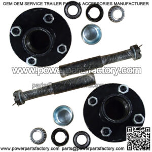 4 on 4" Trailer Axle Kit 2000 lbs Idler Hubs Round Spindles Bearings Seals