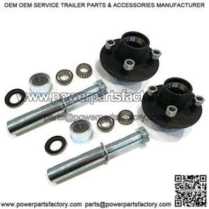 Pack of 2 Trailer Axle Kits with 4 on 4" Bolt Idler Hub & 1" Rou...