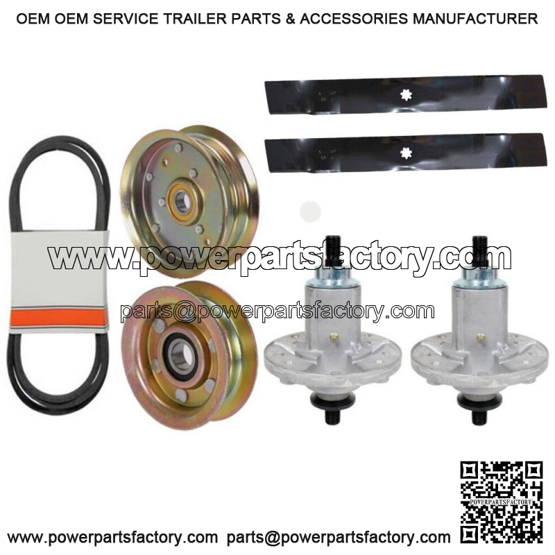 New 42" Deck Rebuild Kit Fits John Deere 100 Series Blades-Spindles-Idlers-Belt