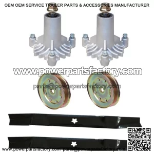Mower Rebuild Kit for Sears Craftsman LT2000 42" Deck Spindles Blades Pulley