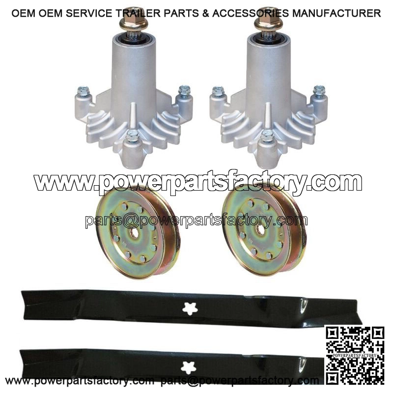 Mower Rebuild Kit for Sears Craftsman LT2000 42" Deck Spindles Blades Pulley