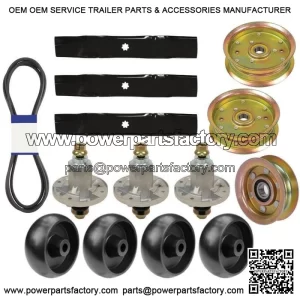 Deck Rebuild Kit Combo Set Blade Spindle Fits John Deere 155C LA130 LA140 Mowers