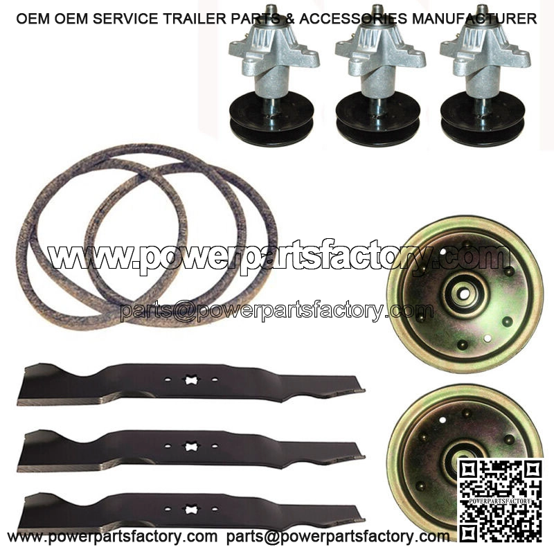 Deck Rebuild Kit Spindles-Blades-Belt-Pulleys Fits Cub Cadet RZT-54 Mower