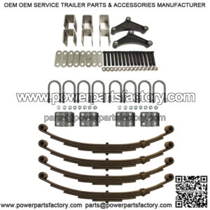 6000# 6K Tandem Trailer Axle Suspension Kit Leaf Spring/U-bolt/Hanger Kit