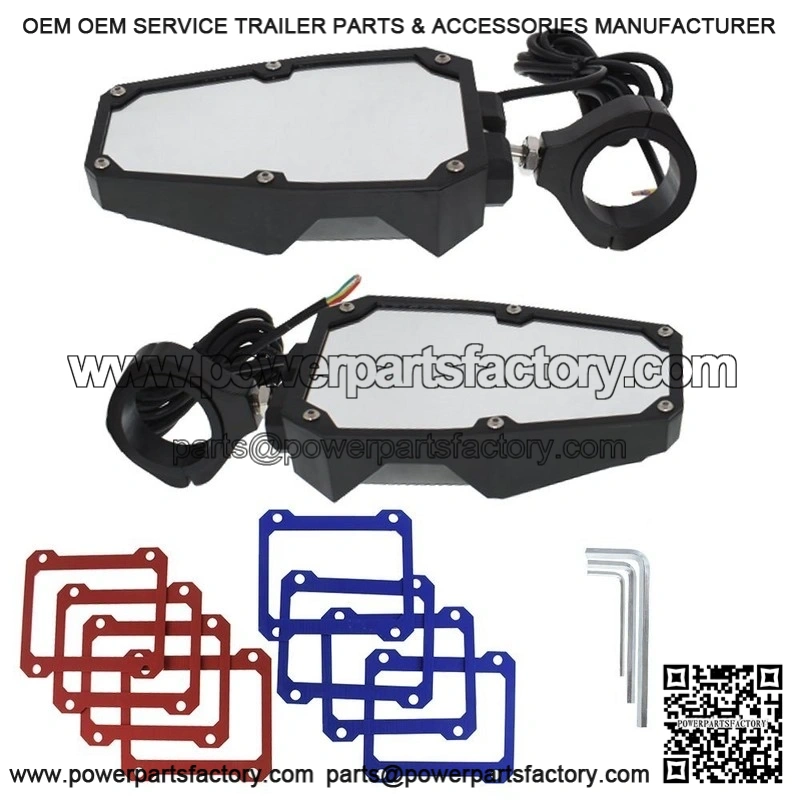 Rear View Side Mirrors w/ LED Lights Fit 1.75"-2" Roll Cage For RZR UTV - Image 2