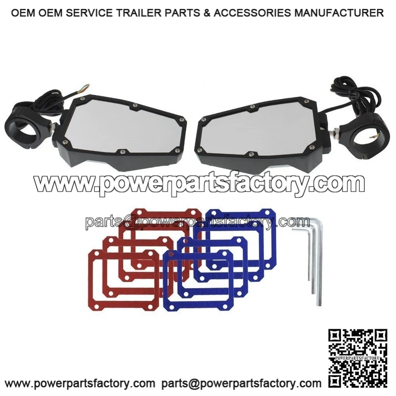 Rear View Side Mirrors w/ LED Lights Fit 1.75"-2" Roll Cage For RZR UTV - Image 3