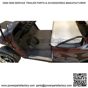 Black Rubber Diamond Plate Floor Mat for EZ-GO TXT 1996 to Current Golf Cart