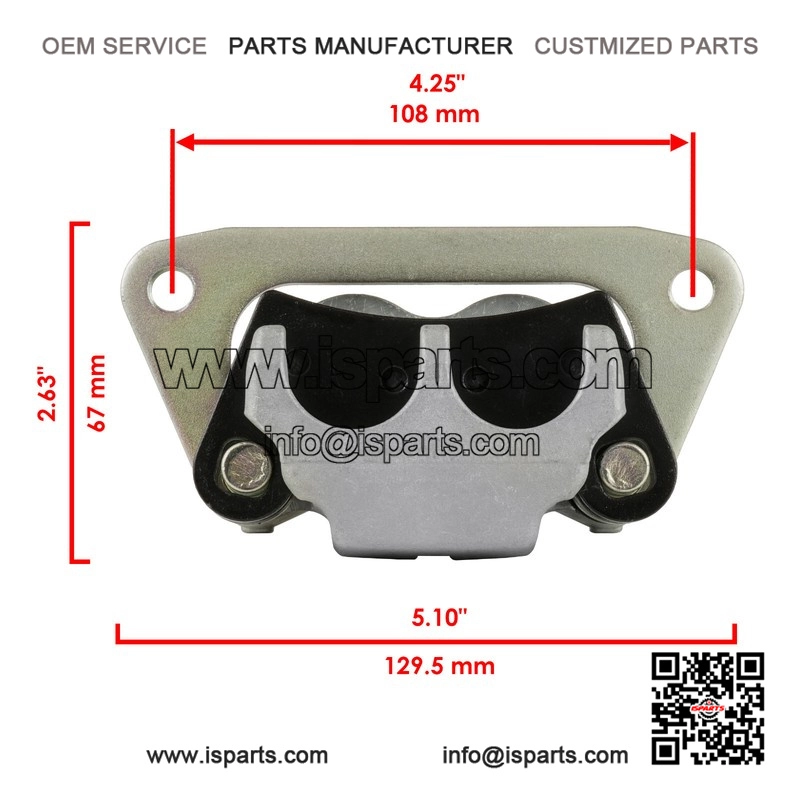 Front Left & Right Brake Calipers with Pads for Polaris RZR S 800 EFI 2009-2014 - Image 3