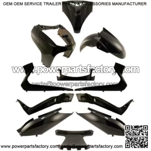 Black Hull Kit (11 Pieces) for Yamaha X-MAX XMAX 125/250 (2006-2009) Plastic Parts