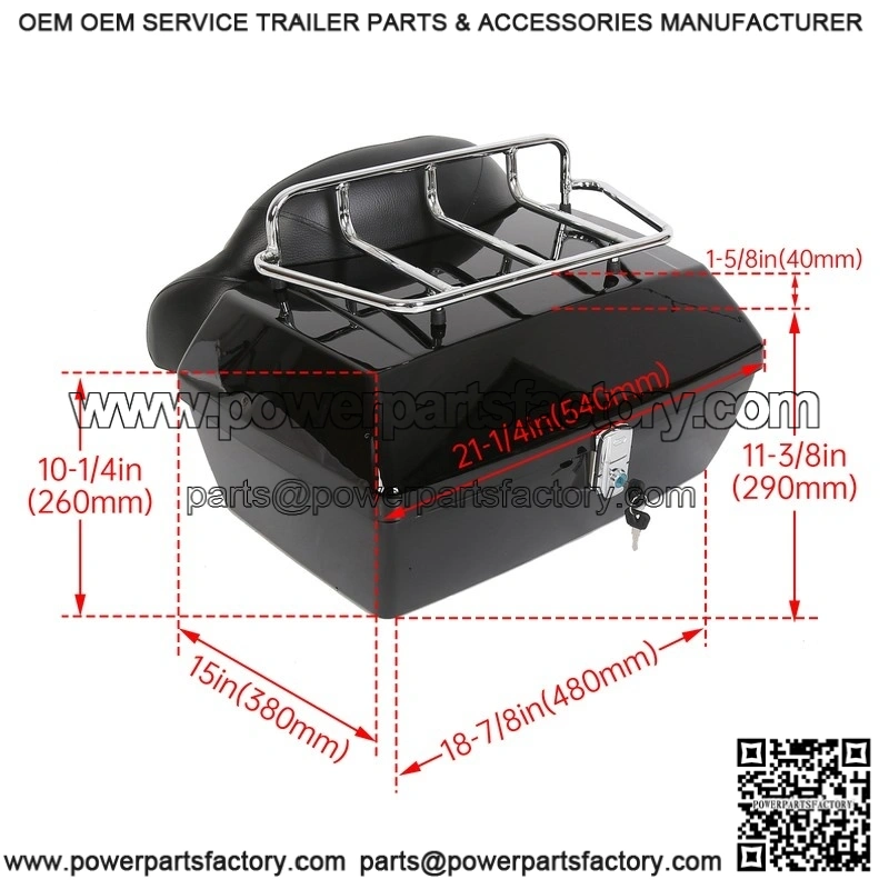 Trunk Luggage Tail Box for Harley Cruiser Motorcycle Compatible with Honda PCX125 - Image 2