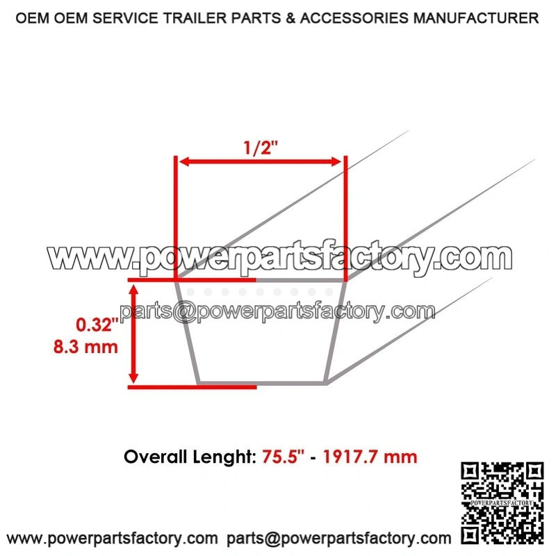 75.5" x 1/2" Drive Pump Belt for Exmark LZE740, LZE751, LZE742 Lazer Z - Image 2
