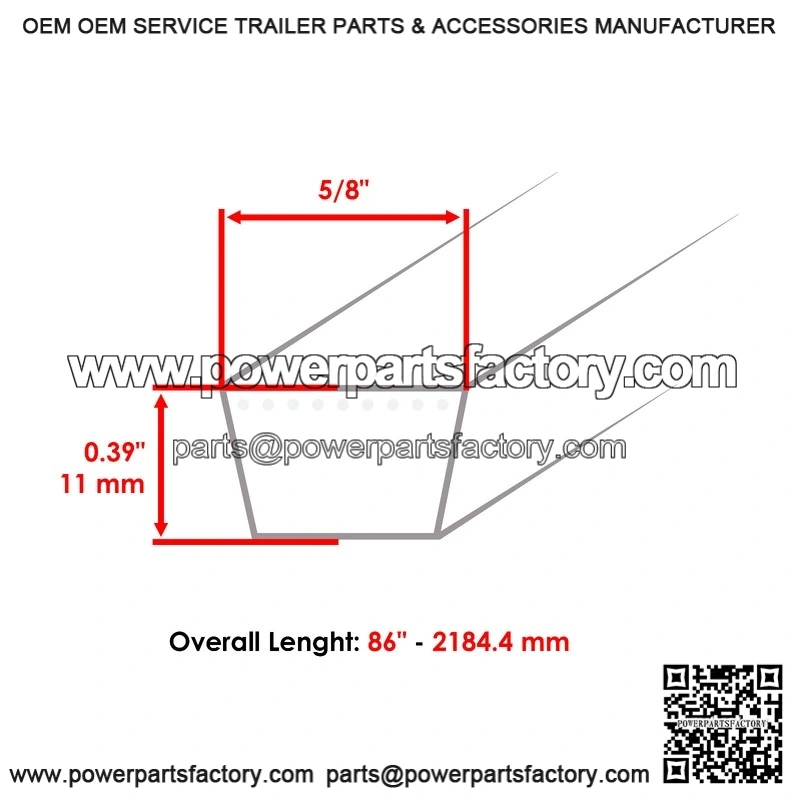 86" x 5/8" Primary Mower Deck Belt for Husqvarna & AYP ?C Replaces 148763 / 532148763 - Image 2
