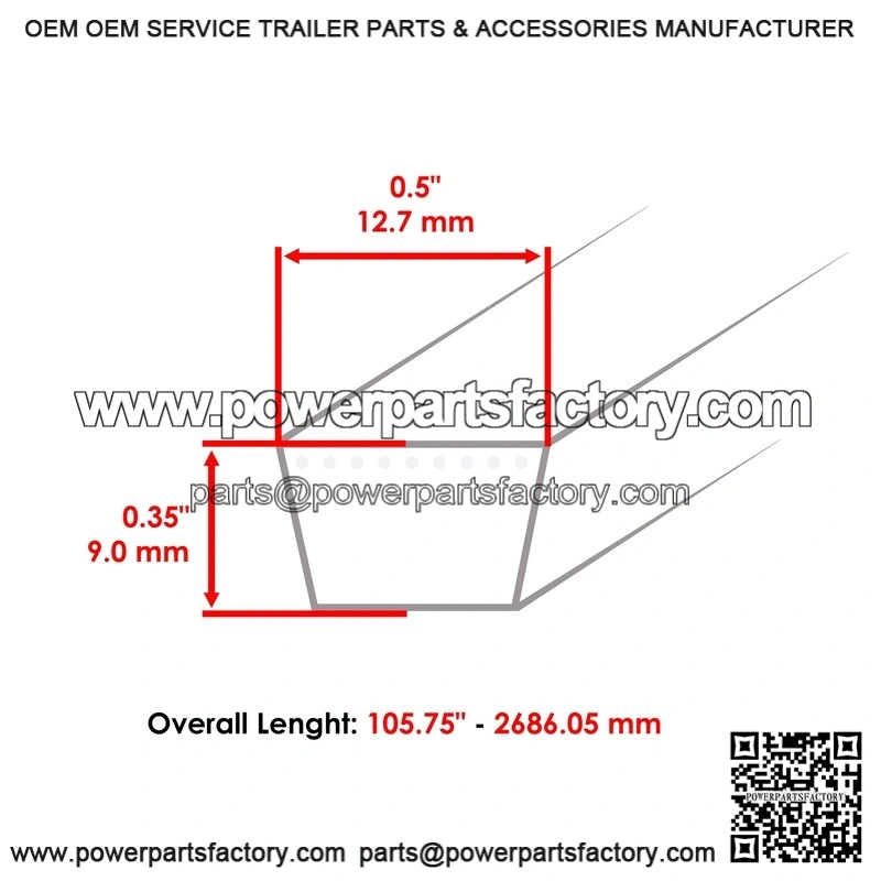 105-3/4" x 1/2" Deck Belt for Craftsman, Husqvarna & Ariens ?C Part #584453101 - Image 2