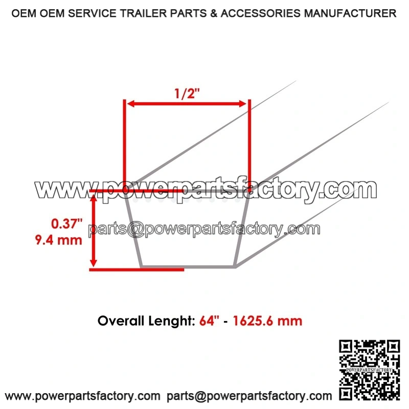 64" x 1/2" Deck Drive Belt for MTD, Troy-Bilt & Cub Cadet ?C Replaces 754-04145 - Image 2