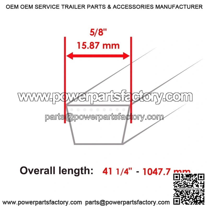 41-1/4" x 5/8" Upper Drive Belt for MTD ?C Replaces 754-04208, 954-04208 - Image 2