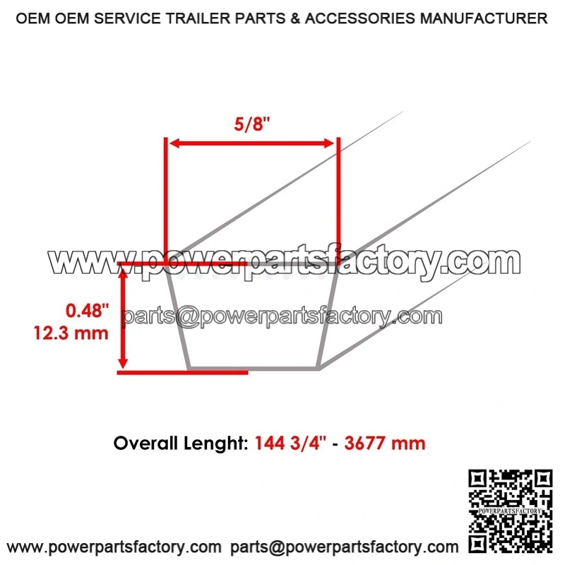 M48444 60-Inch Mower Deck Belt Fits John Deere 400 420 430 Series - 144 3/4" x 5/8" V-Belt - Image 2