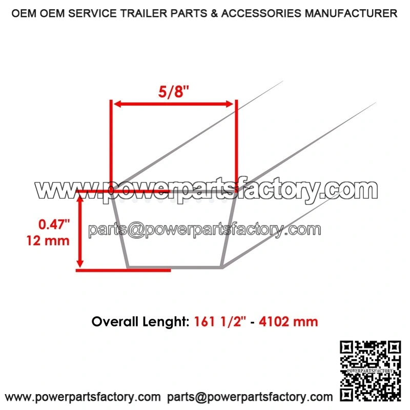 5/8 x 161-Inch Aramid Deck Belt for John Deere E180 100 Series - Replaces GX21395 - Image 2