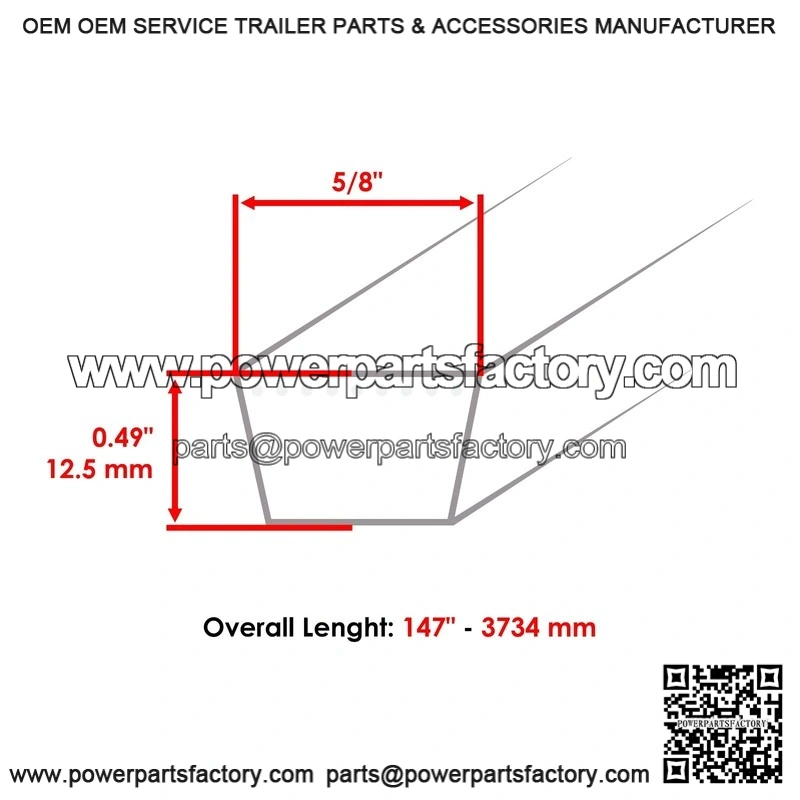 147" x 5/8" Aramid Deck Belt for Land Pride AFM4014 AFM40168 - Replaces 816-063C - Image 2