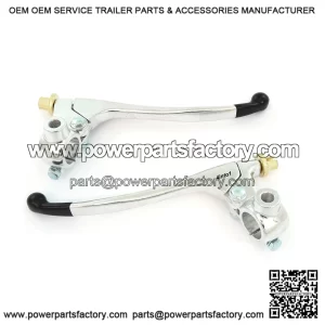 7/8" Chrome Motorcycle Lever Perch Set with Rubber-Tipped Clutch and Drum Brake Levers