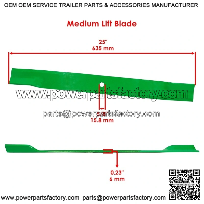 25" x 5/8" Circle Hole Medium-Lift Blade ?C Fits 60" & 72" Decks ?C Compatible with Husqvarna & RedMax - Image 2