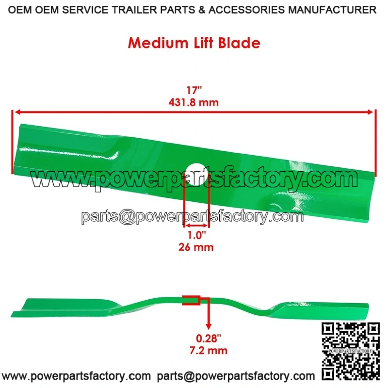 890-326C 890-322C Medium Lift Blades for Land Pride Mowers - 16-7/8-Inch Cutting Width - Image 2