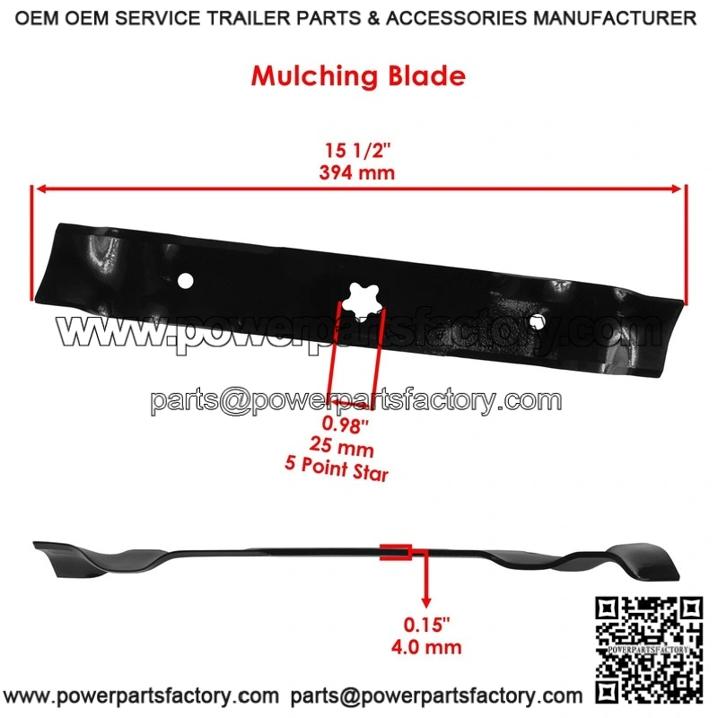 159705 145708 46-Inch Deck Blade with Bolt Kit for Husqvarna AYP Riding Mowers - Image 2