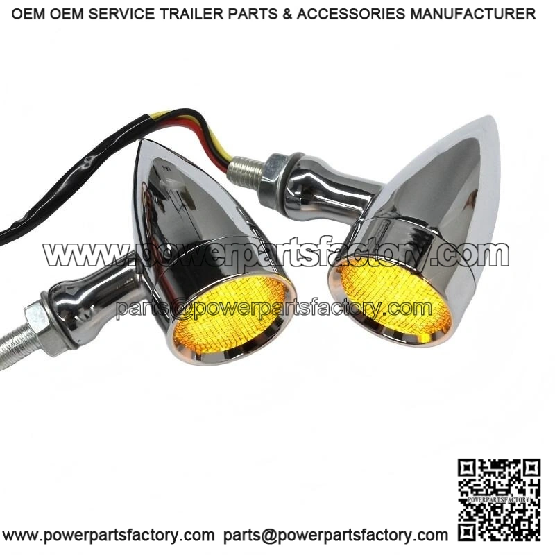 Chrome LED Turn Signals Lights ?C Amber for Yamaha V Star XVS650 XVS950 - Image 2