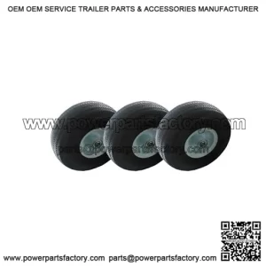 Puncture-Proof No-Flat Tire Set of 3 ?C 1 Front 4.10X3.50-4 and 2 Rear 4.10X3.50-6 for Walk-Behind Blowers, Replaces 4164204 & 4164205