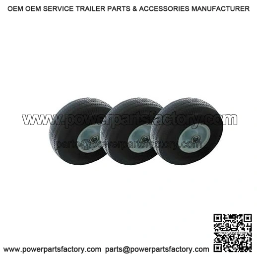 Puncture-Proof No-Flat Tire Set of 3 ?C 1 Front 4.10X3.50-4 and 2 Rear 4.10X3.50-6 for Walk-Behind Blowers, Replaces 4164204 & 4164205