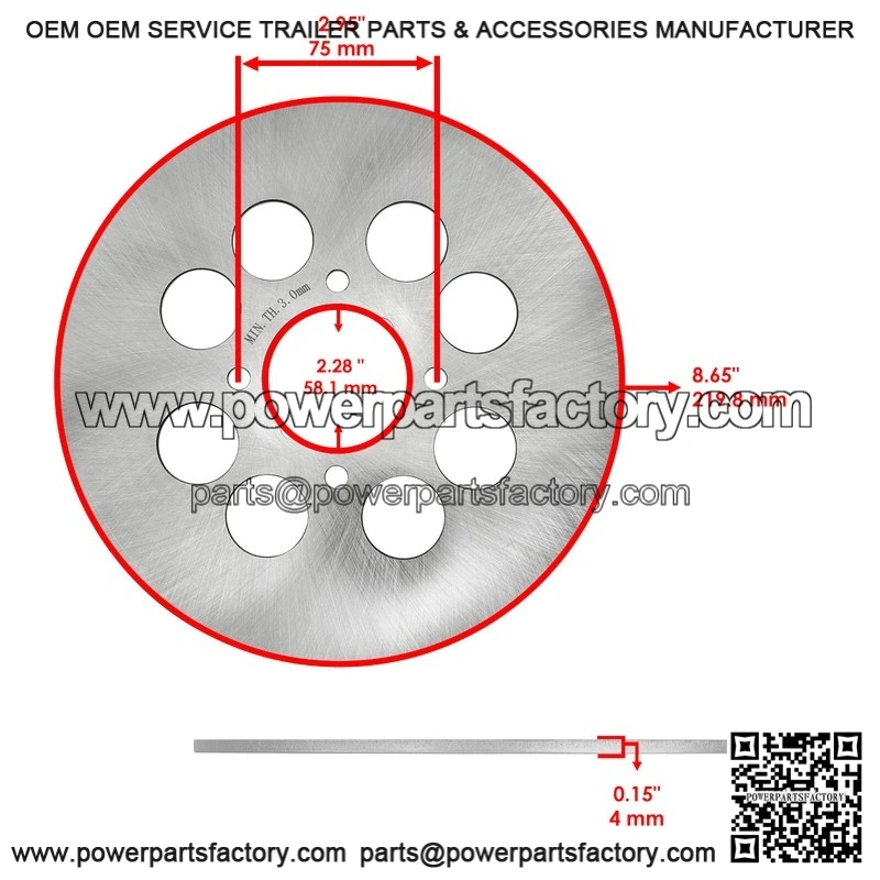 For Yamaha Raptor 660R 2001-2005 Rear Right Brake Disc with Brake Pads and Bolts - Image 2