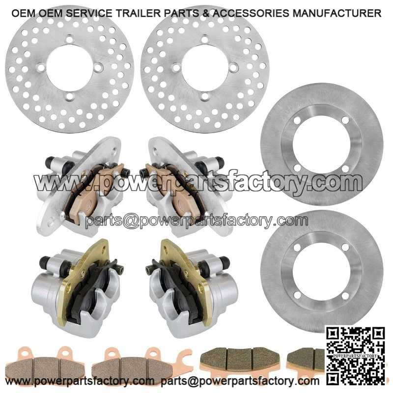 For Yamaha Rhino 700 YXR700 4X4 08-13 Front Rear Brake Caliper Disc Rotor With Pad