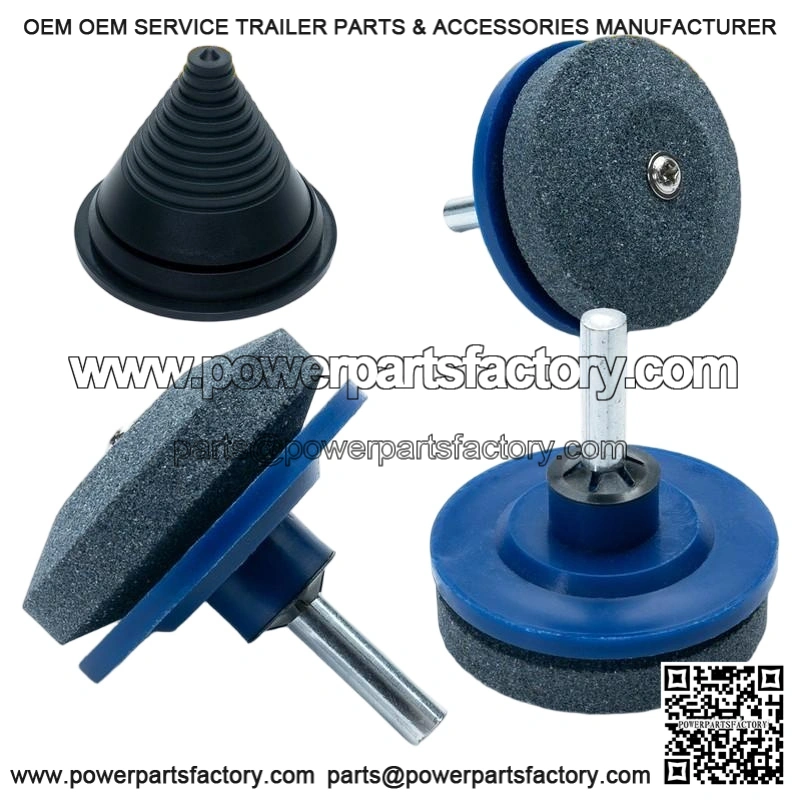 (3pc) Lawn Mower Deck Blade Sharpener Kit with Free Balancer for Mowers