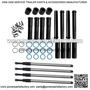 Adjustable Pushrods & Black Push Rod Covers Kit ?C for Harley Twin Cam 99-17