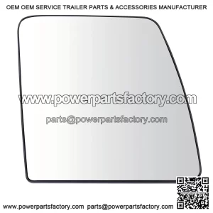 Heated Passenger Side Mirror Glass with Backing Plate - Snap On - Compatible with 2012-2021 Nissan NV1500, 2012-2018 NV2500, NV3500 (NI1325122)