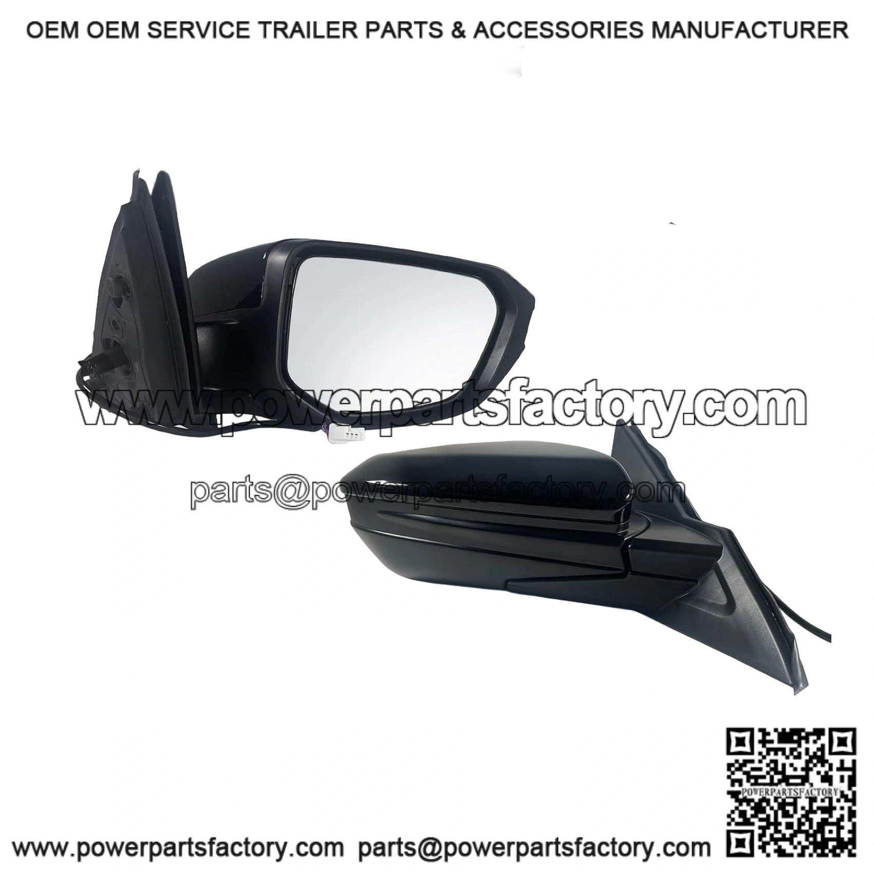 Match to Black Passenger Side Door Mirror for 2016-2021 Honda Civic LX SE Sport, Power Mirror Adjust, Manual Fold, Non-Heat, Replace 76208TBAC03ZA, HO1321283 (3 Pins)