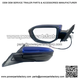 Left Driver Side Door Mirror for 2016-2021 Honda Civic LX SE Sport, Power Mirror Adjust, Manual Fold, Non-Heated, Match to Aegean Blue Metallic Pearl, Replace 76258-TBA-A02ZA