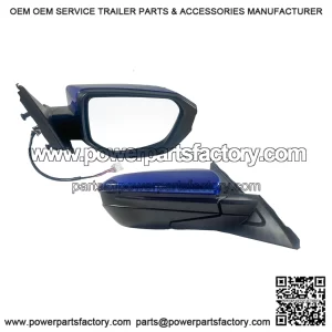 Right Passenger Side Door Mirror for 2016-2021 Honda Civic LX SE Sport, Power Mirror Adjust, Manual Fold, Non-Heated, Match to Aegean Blue Metallic Pearl, Replace 76208TBAC03ZA, HO1321283 (3 Pins)