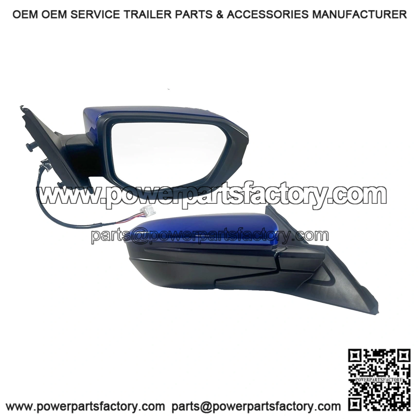 Right Passenger Side Door Mirror for 2016-2021 Honda Civic LX SE Sport, Power Mirror Adjust, Manual Fold, Non-Heated, Match to Aegean Blue Metallic Pearl, Replace 76208TBAC03ZA, HO1321283 (3 Pins)