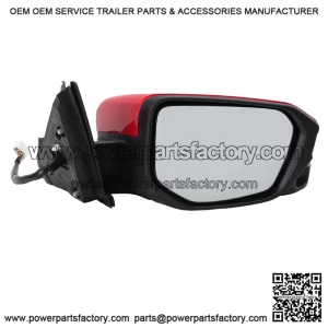 Passenger Side Door Mirror Compatible with 2016-2021 Honda Civic Sedan/Coupe/Hatchback Lx/Ex/Sport, Power Heated with Camera, Red