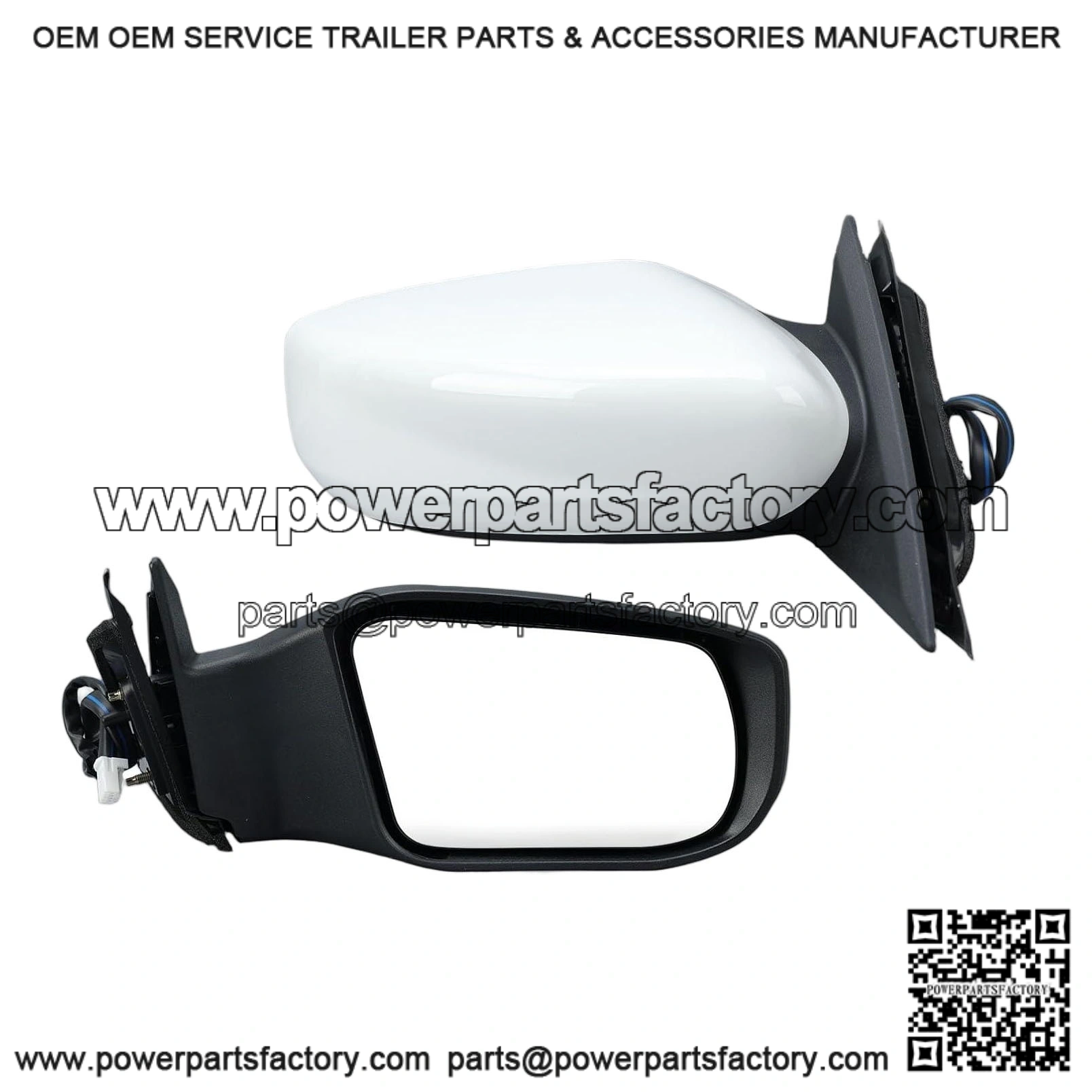 Right Passenger White Side Mirror Compatible with Nissan Altima 2013-2018 Sedan, Power Glass, Non-Folding, Non-Heated, Door Mirrors Outside Rear View Mirror, Replace # 963013TH0A