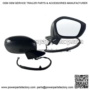 Right Passenger Side Mirror Fits 2022-2026 Honda Civic Sedan/Hatchback, Power Glass, Manual Folding, Match to Crystal Black Pearl, Replace HO1321350, 76208T20A01 (3 Pins)