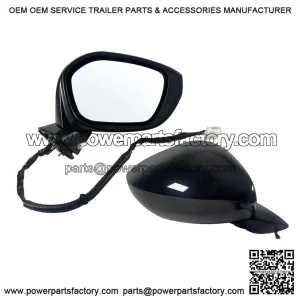 Right Passenger Side Mirror Fits 2022-2026 Honda Civic Sedan/Hatchback, Power Glass, Heated, Blind Spot Detection, Manual Folding, Match to Crystal Black Pearl, Replace HO1321351 (7 Pins)