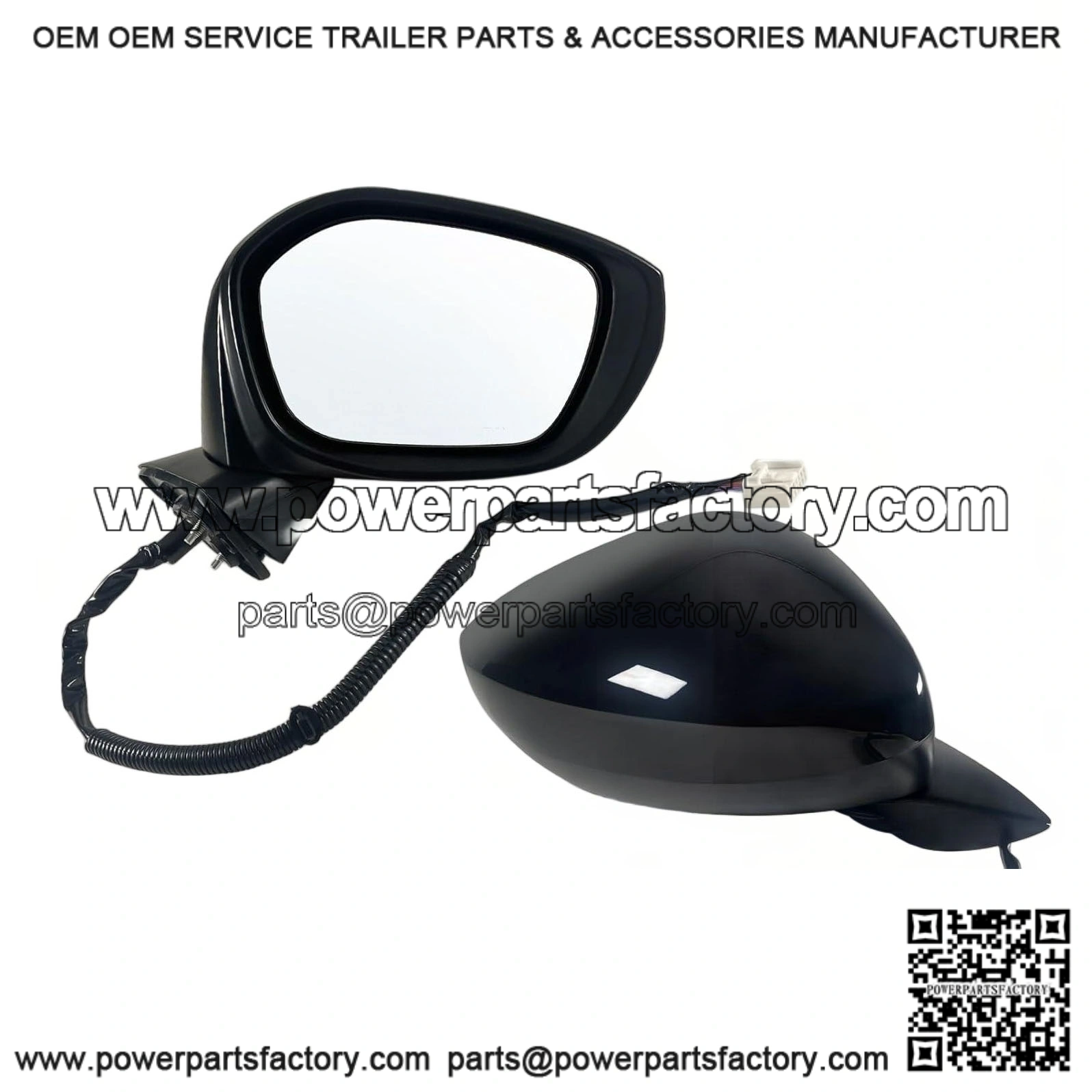 Right Passenger Side Mirror Fits 2022-2026 Honda Civic Sedan/Hatchback, Power Glass, Heated, Blind Spot Detection, Manual Folding, Match to Crystal Black Pearl, Replace HO1321351 (7 Pins)