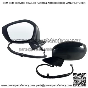 Left Driver Side Mirror Fits 2022-2026 Honda Civic Sedan/Hatchback, Power Glass, Manual Folding, Match to Crystal Black Pearl, Replace HO1320350 (3 Pins)