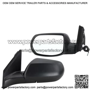 Left Driver Side Mirror Compatible With 2012-2016 Honda CRV CR-V, Manual Folding, Power Glass, Black, Replace # 76258-T0A-A11 (3 Pins)