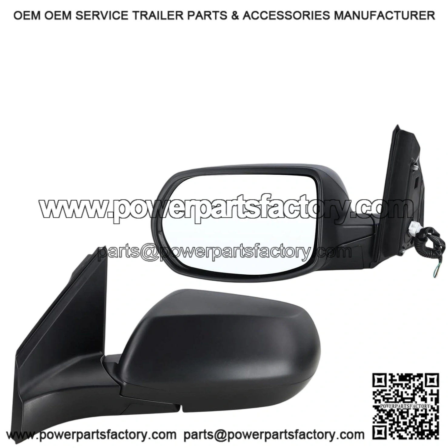 Left Driver Side Mirror Compatible With 2012-2016 Honda CRV CR-V, Manual Folding, Power Glass, Black, Replace # 76258-T0A-A11 (3 Pins)