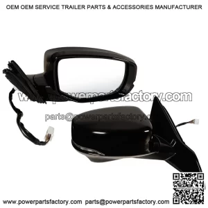 Right Passenger Side Mirror Fits 2013-2017 Honda Accord, Power Glass, Heated, Turn Signals and Camera, Match Black, Replace 76200T2GA42ZC (12 Pins)