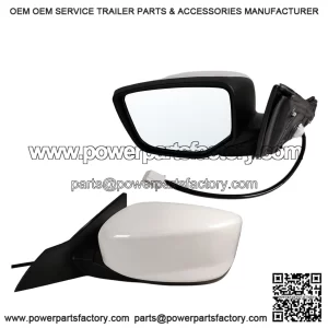 Left Driver Side Mirror Fits 2013-2017 Honda Accord Sedan/Coupe, Power Glass, Without Heated, Without Turn Signals, Without Blind Spot, Match White, Replace 76258T2FA11 (3 Pins)