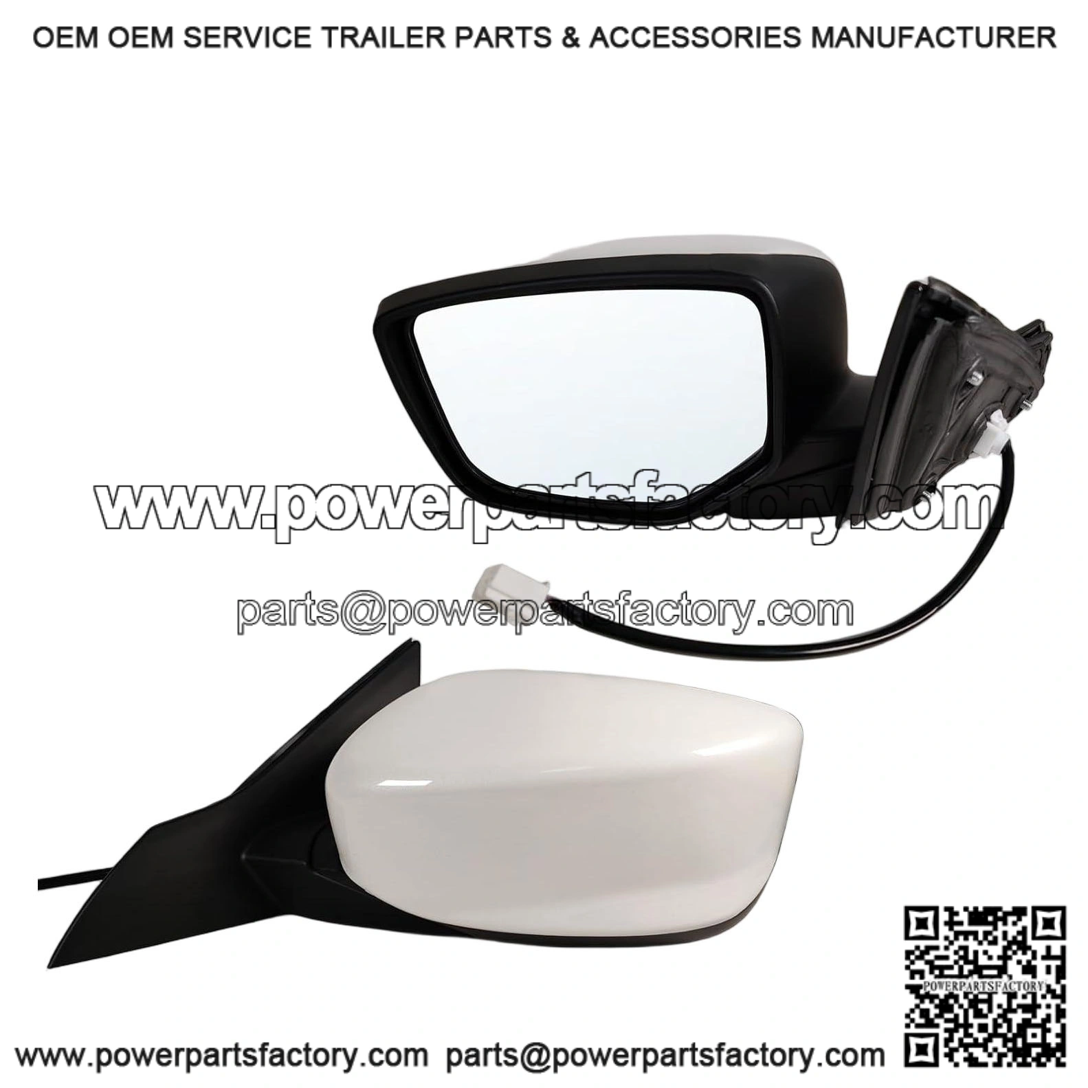 Left Driver Side Mirror Fits 2013-2017 Honda Accord Sedan/Coupe, Power Glass, Without Heated, Without Turn Signals, Without Blind Spot, Match White, Replace 76258T2FA11 (3 Pins)