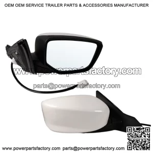 Right Passenger Side Mirror Fits 2013-2017 Honda Accord Sedan/Coupe, Power Glass, Without Heated, Without Turn Signals, Without Blind Spot, Match White, Replace 76208T2FA11 (3 Pins)